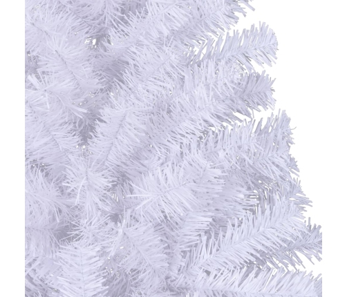 Medio árbol de Navidad artificial con soporte PVC blanco 180 cm