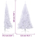 Medio árbol de Navidad artificial con soporte PVC blanco 180 cm