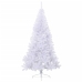 Medio árbol de Navidad artificial con soporte PVC blanco 210 cm