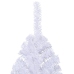 Medio árbol de Navidad artificial con soporte PVC blanco 210 cm