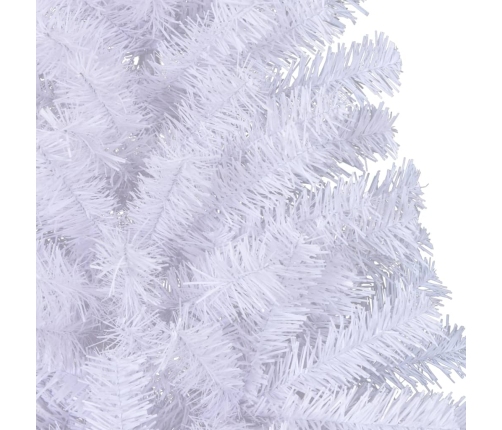 Medio árbol de Navidad artificial con soporte PVC blanco 210 cm