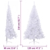 Medio árbol de Navidad artificial con soporte PVC blanco 210 cm