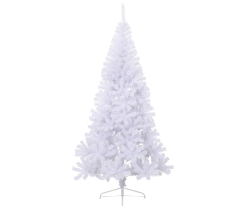 Medio árbol de Navidad artificial con soporte PVC blanco 240 cm