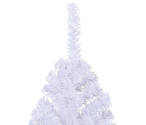 Medio árbol de Navidad artificial con soporte PVC blanco 240 cm