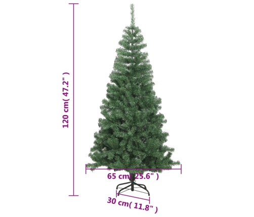 Árbol de Navidad artificial con soporte 230 ramas 120 cm