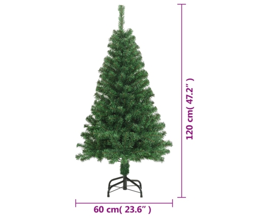 Árbol de Navidad artificial con ramas gruesas PVC verde 120 cm