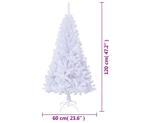 Árbol de Navidad artificial con ramas gruesas PVC blanco 120 cm