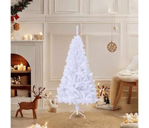 Árbol de Navidad artificial con ramas gruesas PVC blanco 120 cm