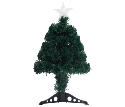 Árbol de Navidad con luces y soporte fibra óptica 64 cm