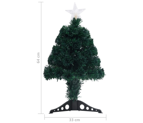 Árbol de Navidad con luces y soporte fibra óptica 64 cm