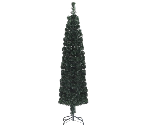 Árbol Navidad estrecho artificial soporte fibra óptica 120 cm