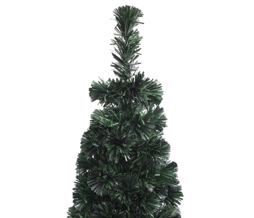 Árbol Navidad estrecho artificial soporte fibra óptica 120 cm