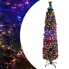 Árbol Navidad estrecho artificial soporte fibra óptica 180 cm