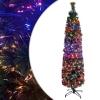 Árbol Navidad artificial estrecho soporte fibra óptica 210 cm