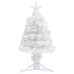 Árbol de Navidad artificial con luces fibra óptica blanco 64 cm