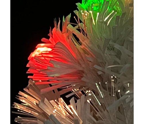 Árbol de Navidad artificial con luces fibra óptica blanco 64 cm