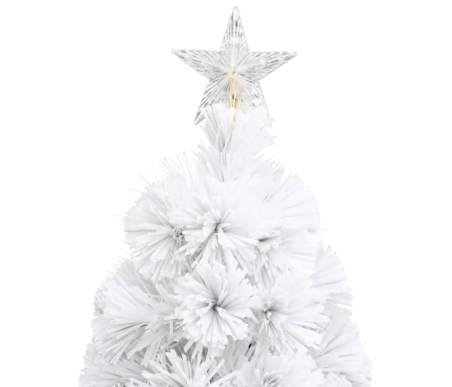 Árbol de Navidad artificial con luces fibra óptica blanco 64 cm