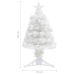 Árbol de Navidad artificial con luces fibra óptica blanco 64 cm