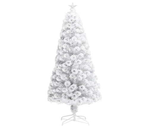 Árbol de Navidad artificial con luces fibra óptica blanco 120cm