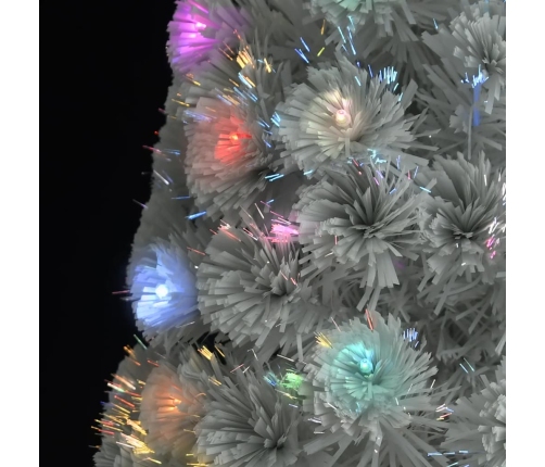 Árbol de Navidad artificial con luces fibra óptica blanco 120cm