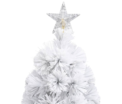 Árbol de Navidad artificial con luces fibra óptica blanco 120cm