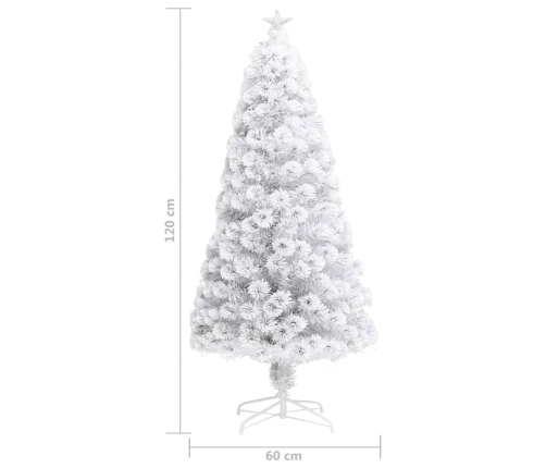 Árbol de Navidad artificial con luces fibra óptica blanco 120cm