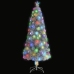 Árbol de Navidad artificial con luces fibra óptica blanco 180cm