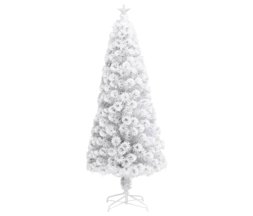 Árbol de Navidad artificial con luces fibra óptica blanco 180cm