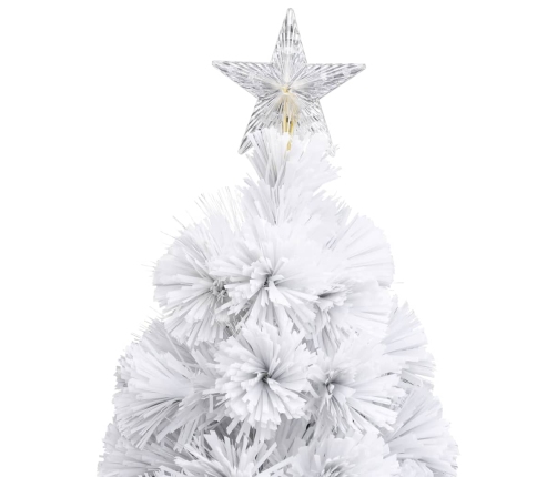 Árbol de Navidad artificial con luces fibra óptica blanco 180cm