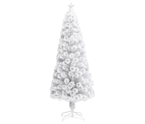 Árbol de Navidad artificial con luces fibra óptica blanco 210cm