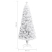 Árbol de Navidad artificial con luces fibra óptica blanco 210cm