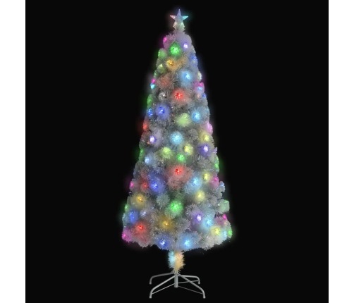 Árbol de Navidad artificial con luces fibra óptica blanco 240cm