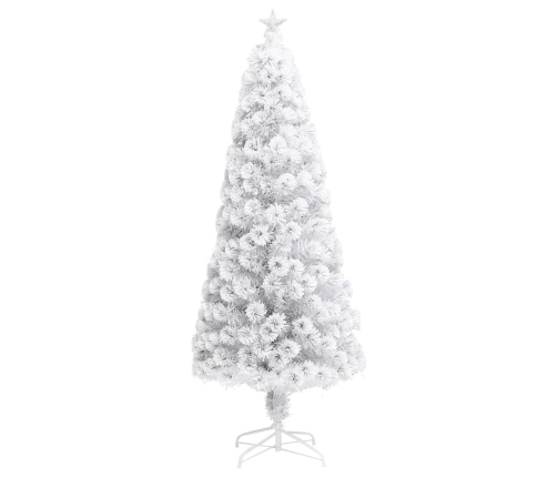 Árbol de Navidad artificial con luces fibra óptica blanco 240cm