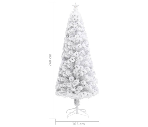 Árbol de Navidad artificial con luces fibra óptica blanco 240cm