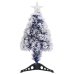 Árbol de Navidad con luces fibra óptica blanco y azul 64 cm