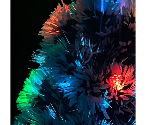 Árbol de Navidad con luces fibra óptica blanco y azul 64 cm