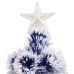 Árbol de Navidad con luces fibra óptica blanco y azul 64 cm