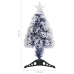 Árbol de Navidad con luces fibra óptica blanco y azul 64 cm