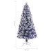 Árbol de Navidad con luces fibra óptica blanco y azul 120 cm