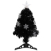 Árbol de Navidad artificial y soporte negro fibra óptica 64 cm