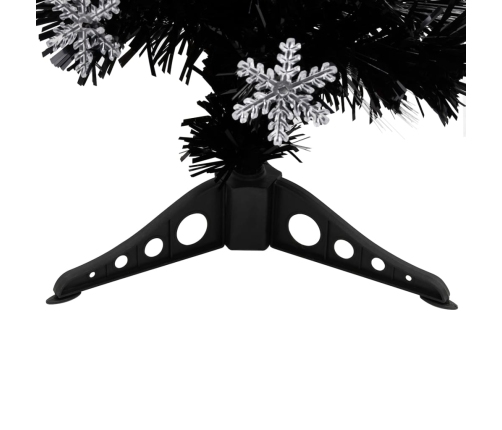 Árbol de Navidad artificial y soporte negro fibra óptica 64 cm