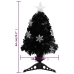 Árbol de Navidad artificial y soporte negro fibra óptica 64 cm