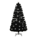 Árbol de Navidad copos de nieve LED fibra óptica negro 120 cm