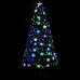 Árbol de Navidad copos de nieve LED fibra óptica negro 120 cm