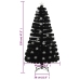 Árbol de Navidad copos de nieve LED fibra óptica negro 120 cm