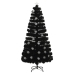 Árbol de Navidad copos de nieve LED fibra óptica negro 150 cm