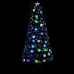 Árbol de Navidad copos de nieve LED fibra óptica negro 150 cm