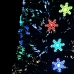 Árbol de Navidad copos de nieve LED fibra óptica negro 150 cm