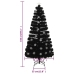 Árbol de Navidad copos de nieve LED fibra óptica negro 150 cm