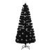 Árbol de Navidad copos de nieve LED fibra óptica negro 180 cm